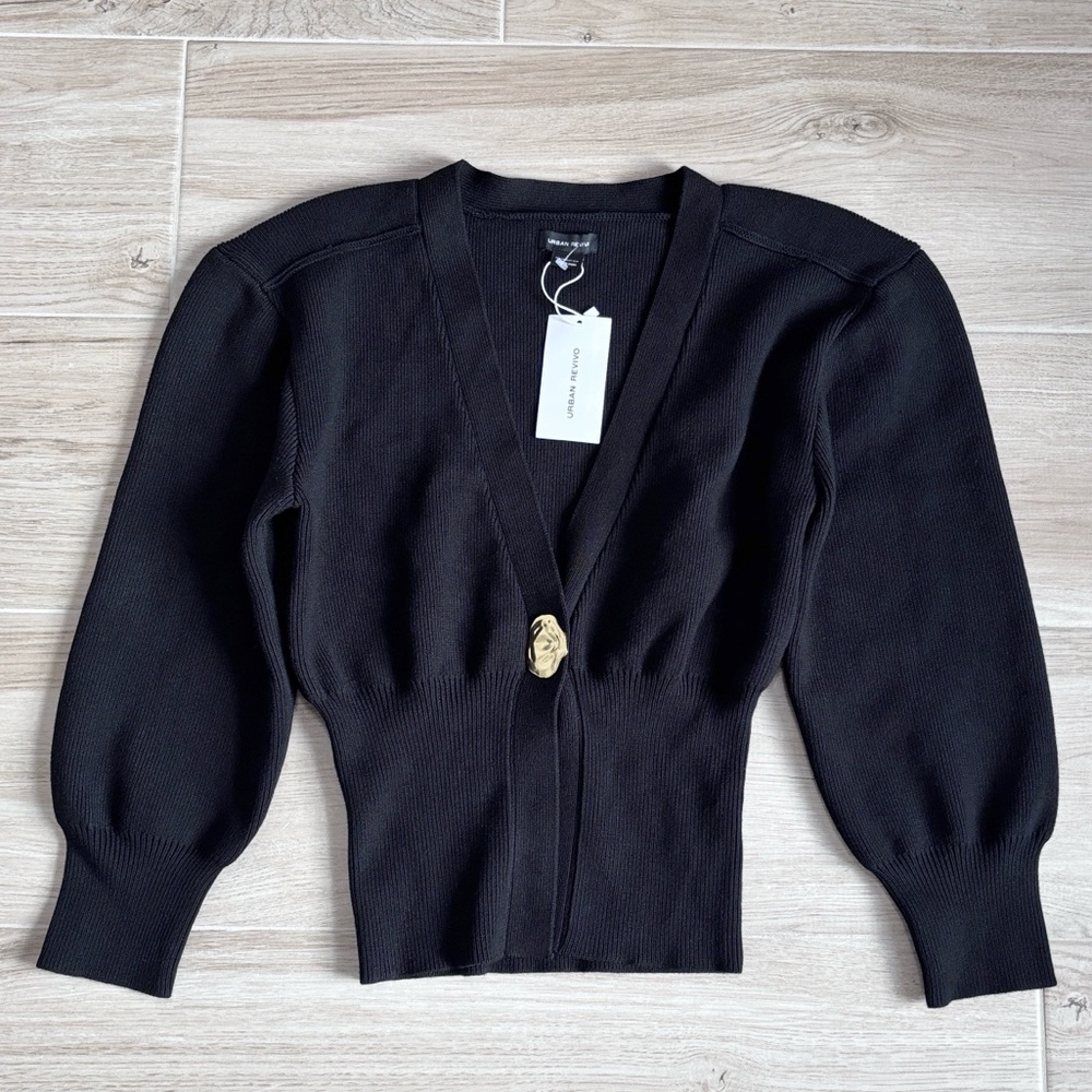 Urban Revivo Black Cardigan Sweater
